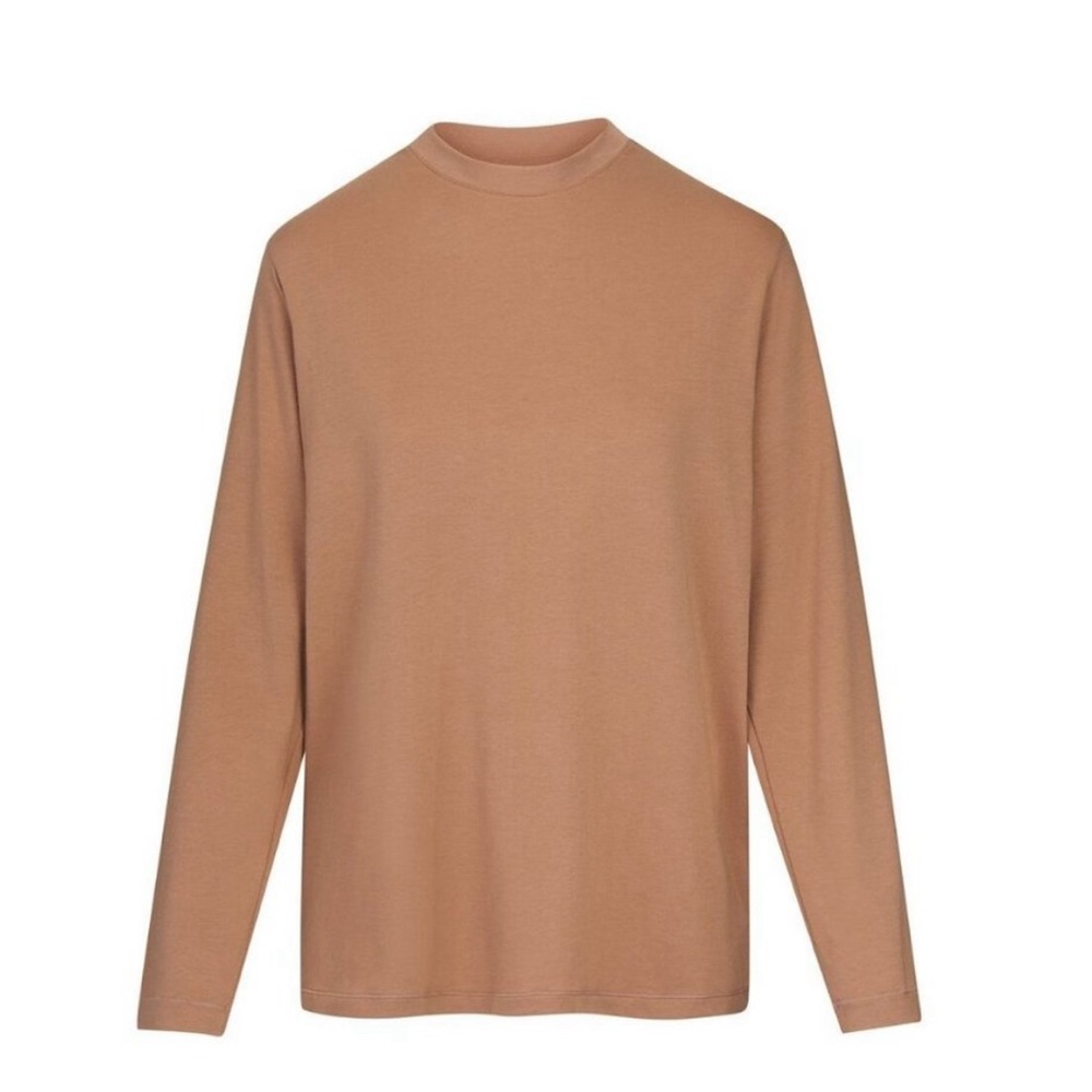 SKIMS Long Sleeve Boyfriend Shirt in Sienna